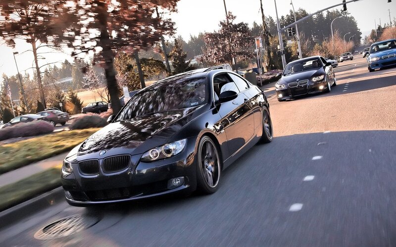 Black BMW Coupe — Dynamic, Sunset, Photograph
