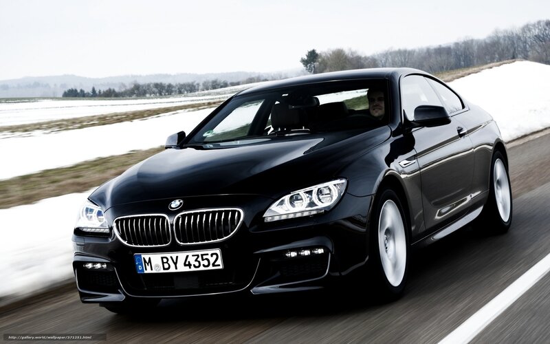 Black BMW Coupe — Dynamic, Winter, Photograph, Car, Road