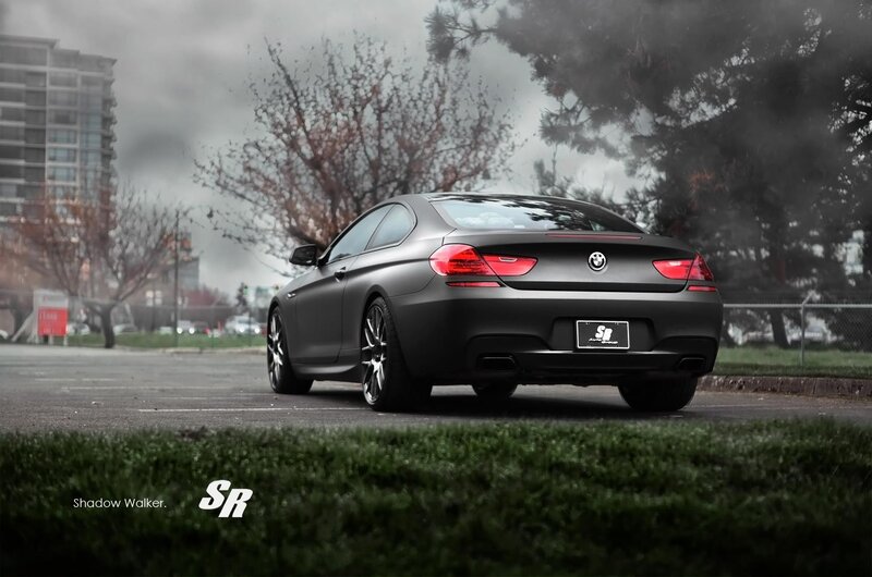Black BMW Coupe — Gray, Dramatic, Autumn