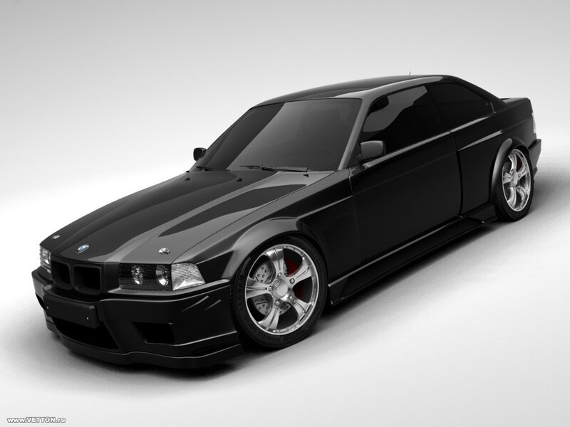 Black Bmw Coupe — Neutral, 3d Render, Car