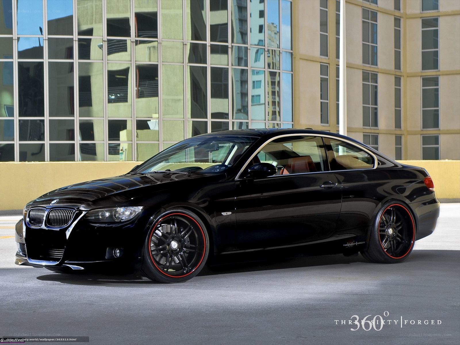 Black BMW coupe on display