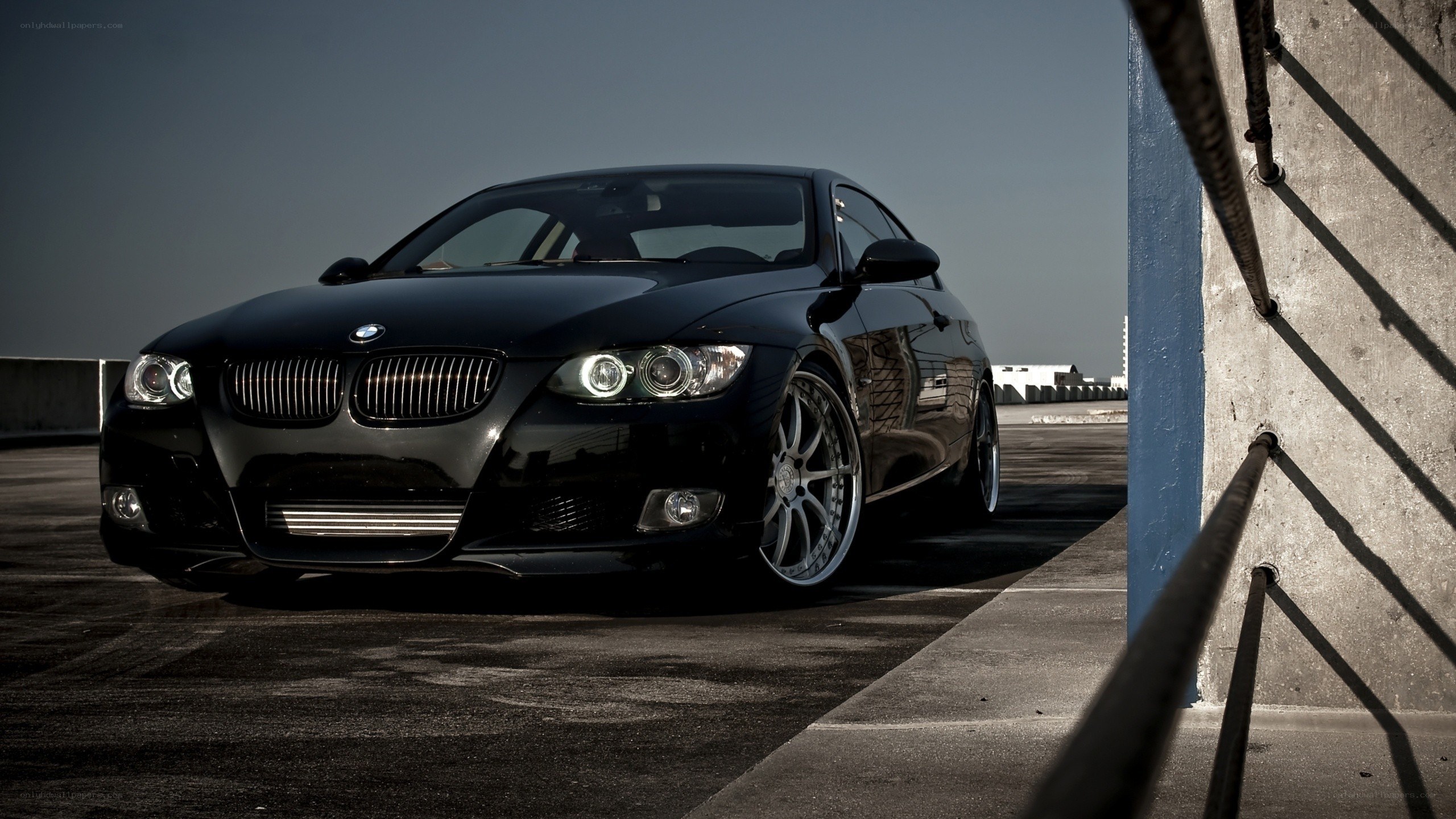 black bmw coupe on rooftop