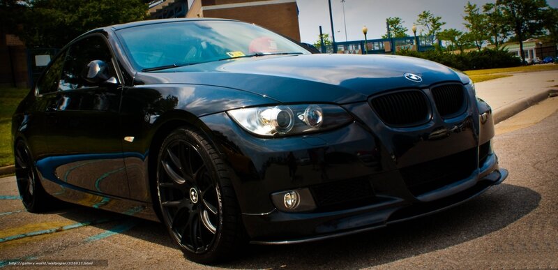 black bmw coupe parked
