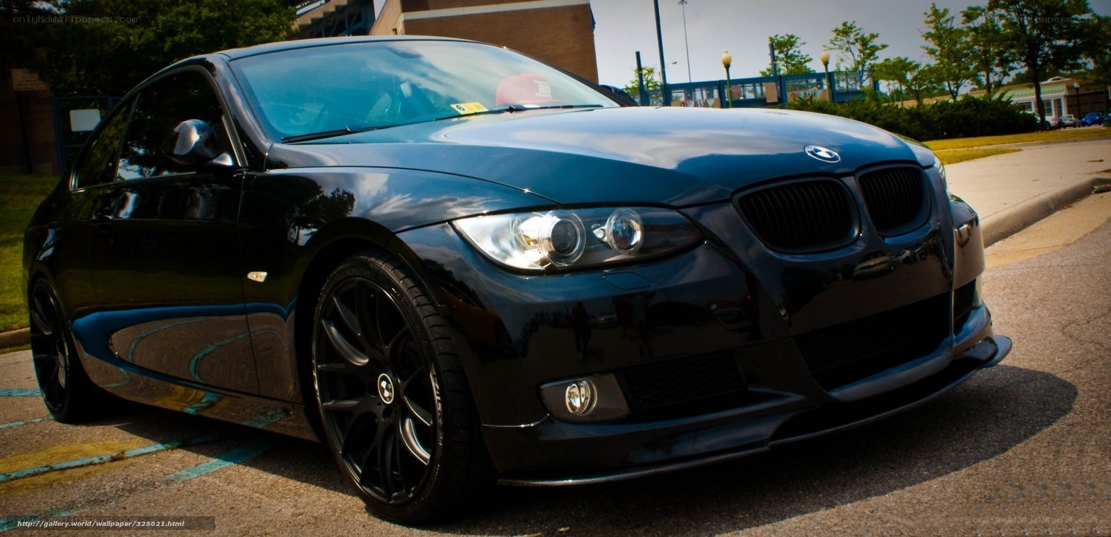 black bmw coupe parked