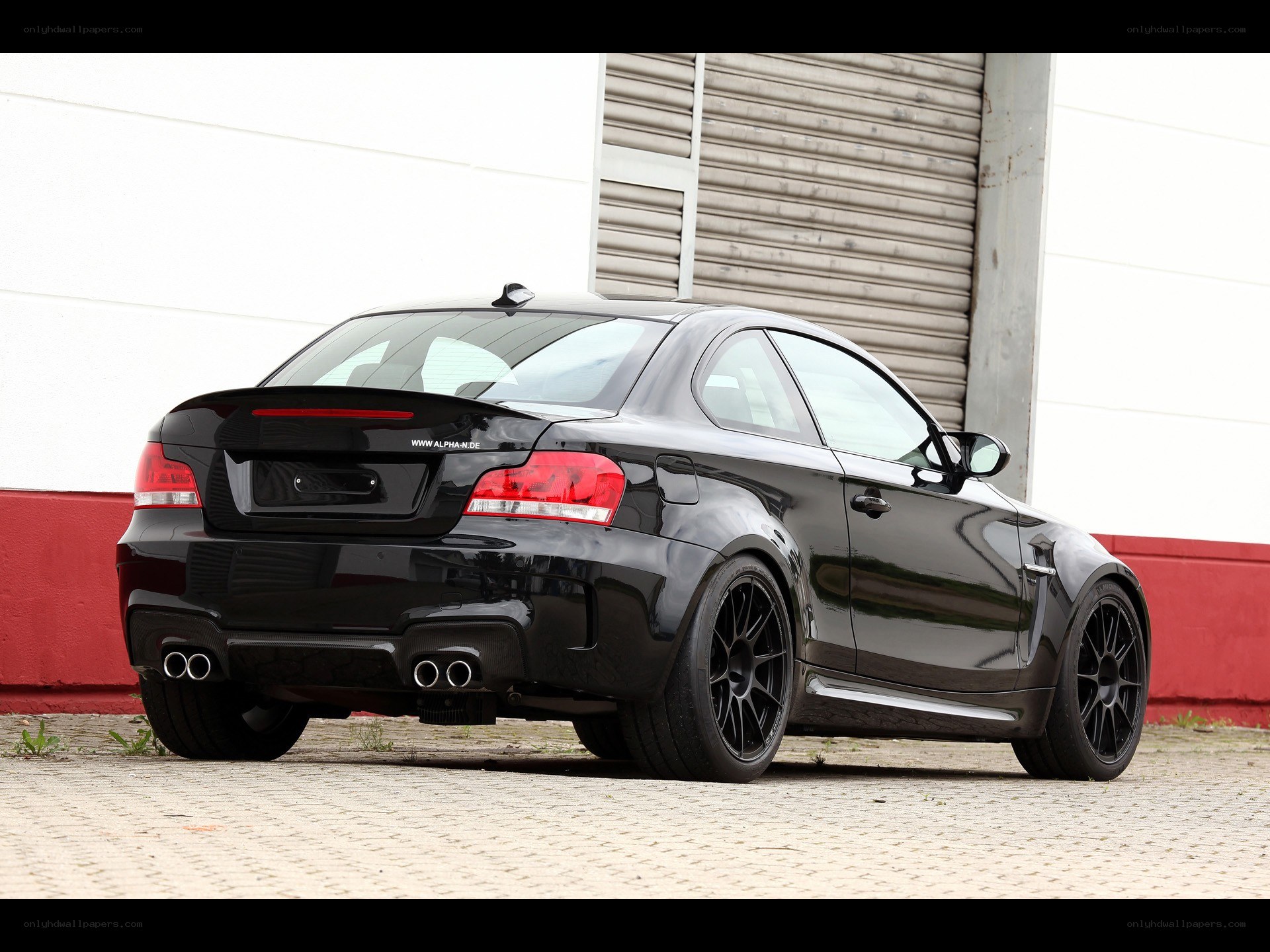 black bmw coupe rear view