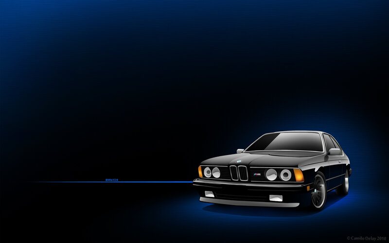 Black BMW E24 car