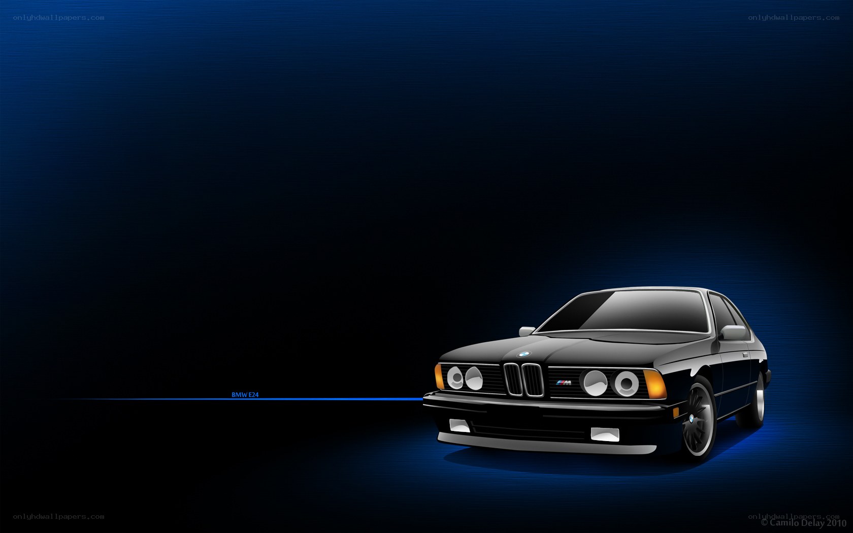 Black BMW E24 car