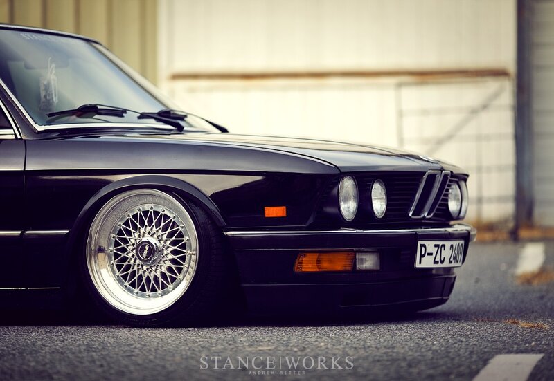 black bmw e28 with wire wheels