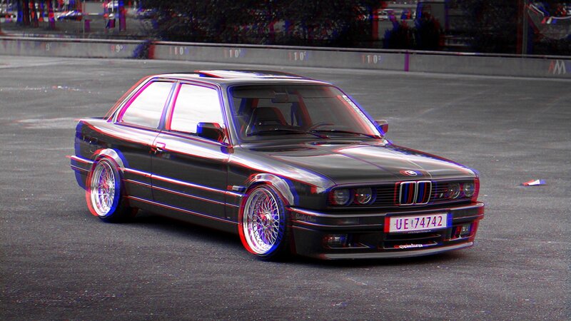 Black Bmw E30 Car — Dramatic, Digital Art