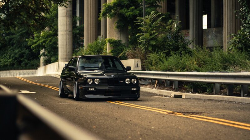 Black Bmw E30 Car — Dramatic