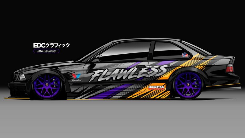 Black BMW E36 Car
