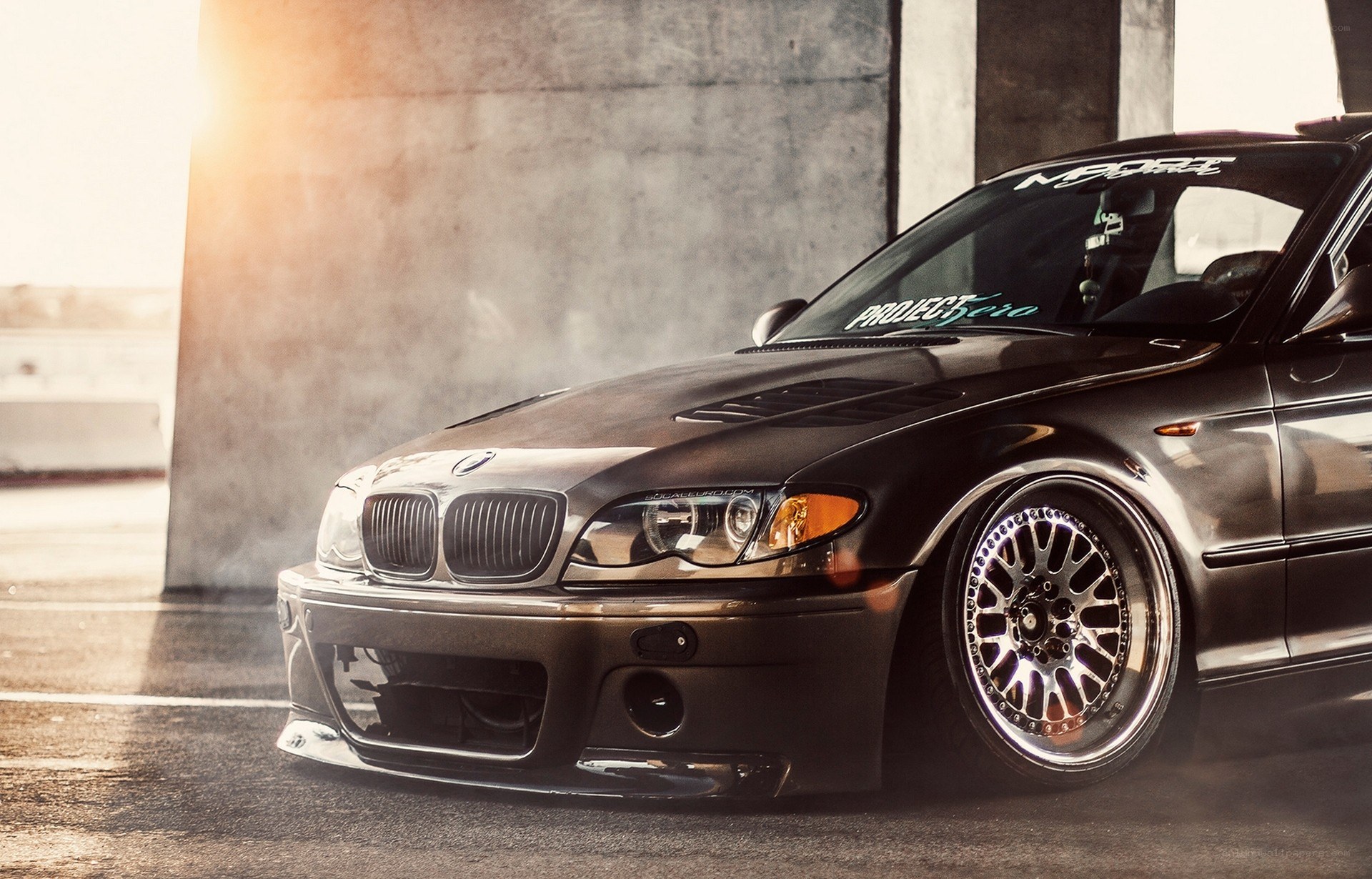 black bmw e46 drift car