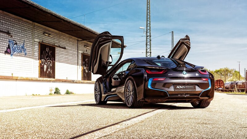 Black BMW I8 Sports Car — Dramatic, Afternoon