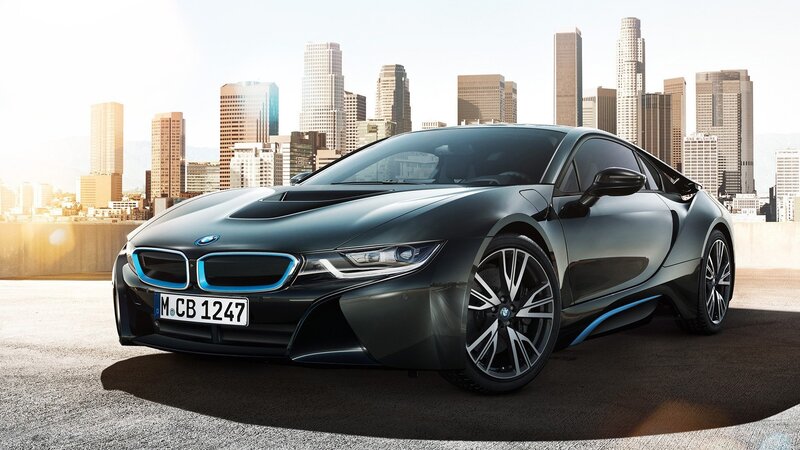 Black BMW I8 Sports Car — Gray