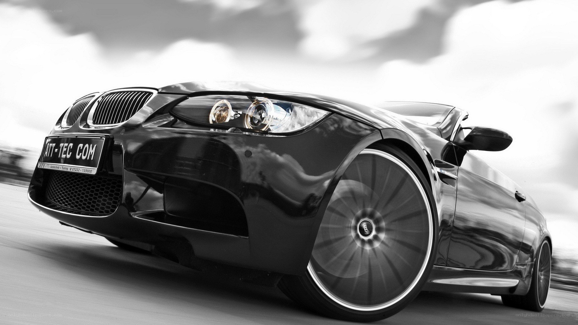black bmw in motion