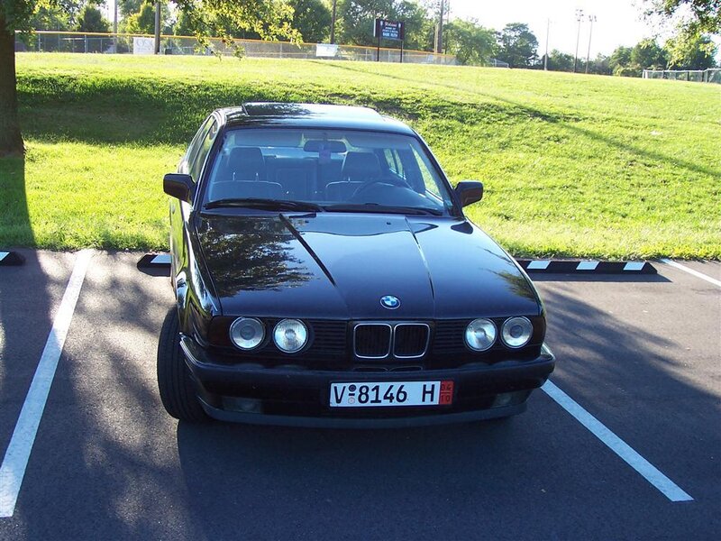 black bmw in parking lot