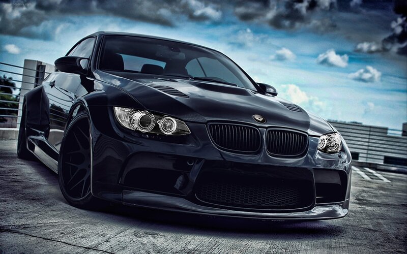 Black BMW M3 Car — Dramatic, Afternoon, Photograph, Sky, Clouds