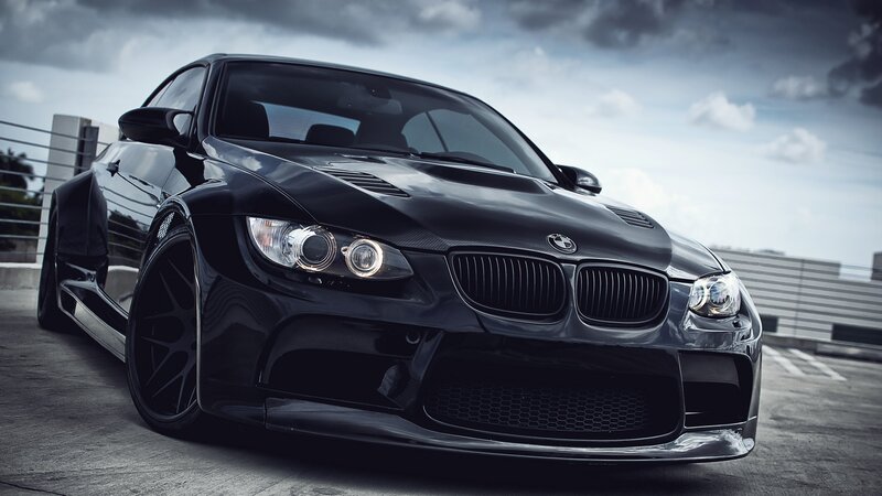 Black BMW M3 Car — Dramatic, Afternoon, Photograph, Sky