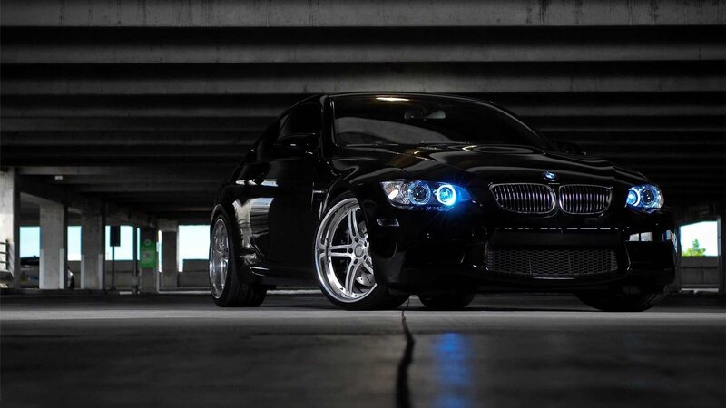 Black Bmw M3 Car — Dramatic, Night, Photograph