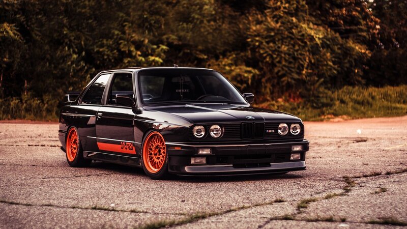 Black Bmw M3 Car — Dramatic, Sunset