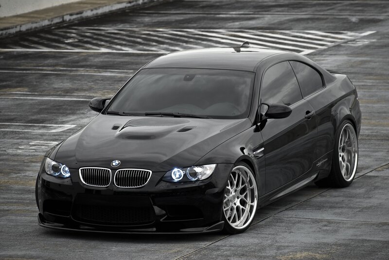 Black BMW M3 Coupe — Dramatic, Photograph, Car, Road, Wheels, Gray