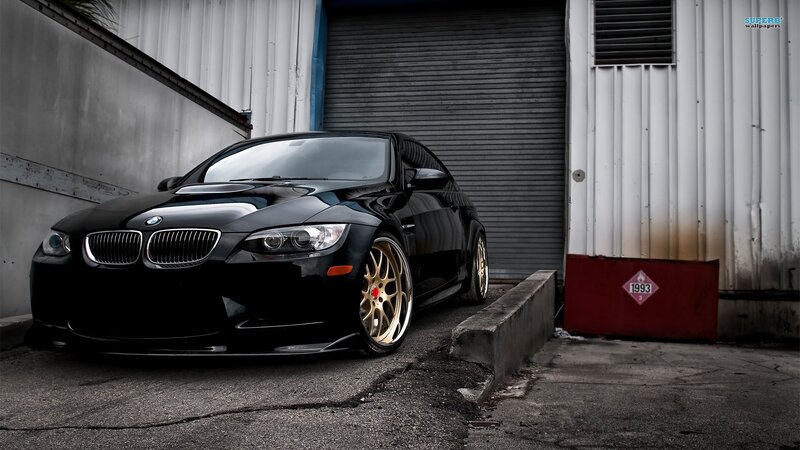 black bmw m3 in alley