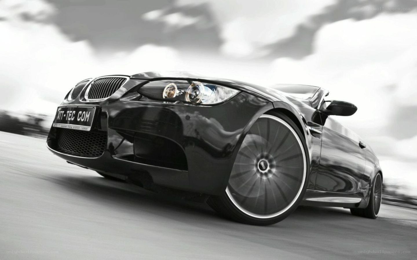 Black BMW M3 in motion