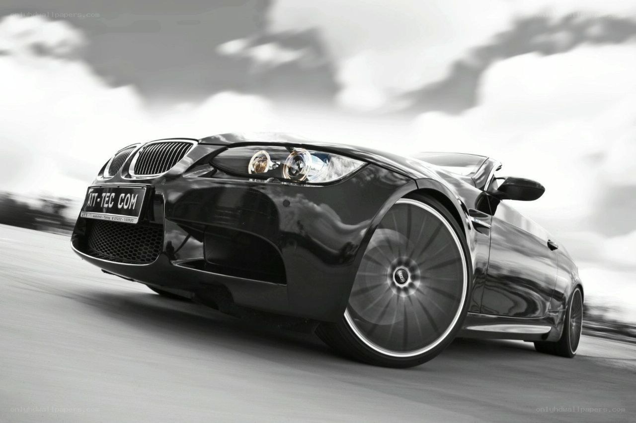 Black BMW M3 in motion