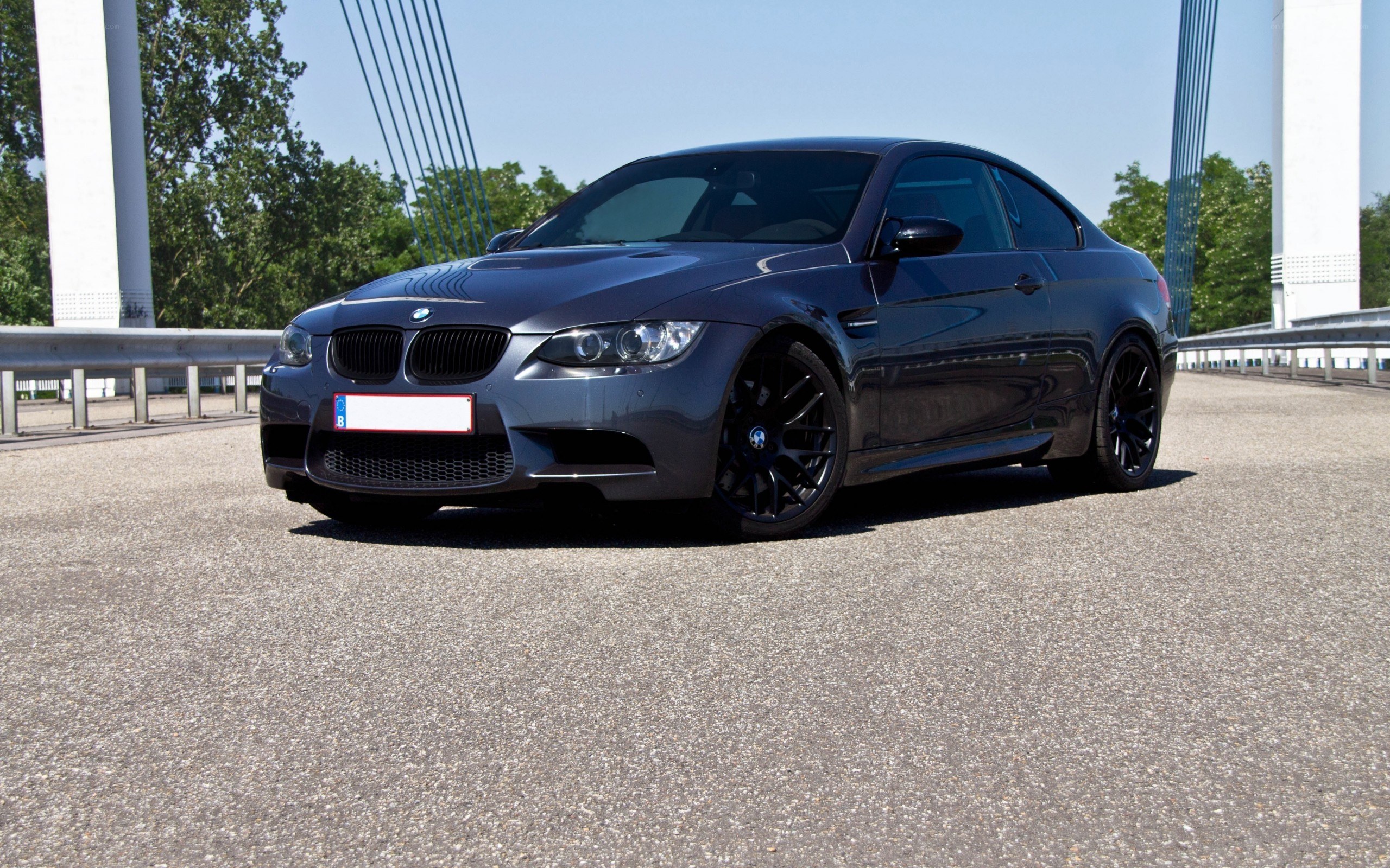 Black BMW M3 on a bridge