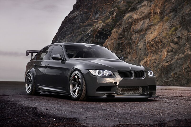 Black BMW M3 on a mountain road