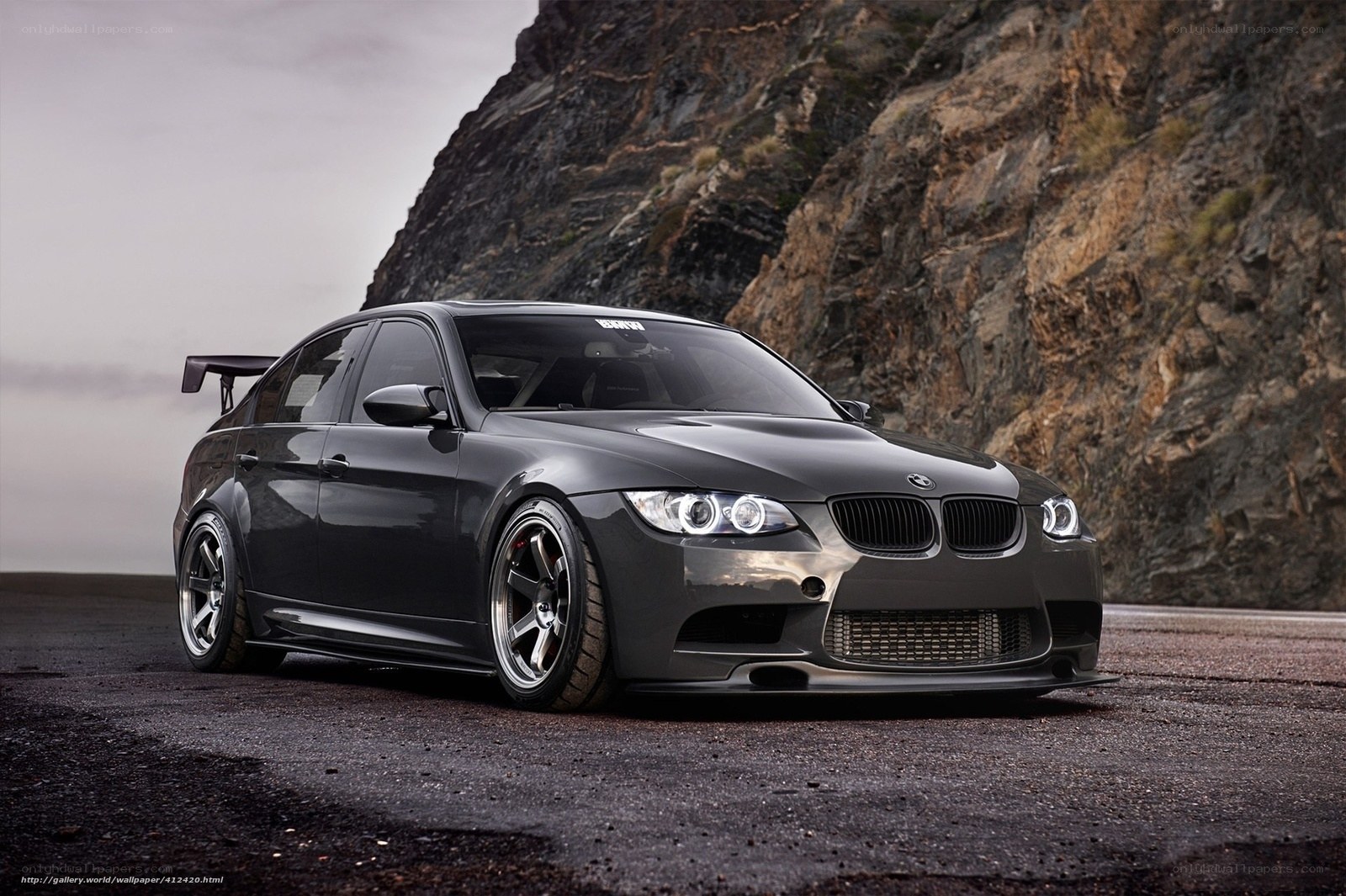 Black BMW M3 on a mountain road