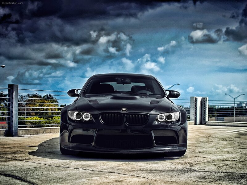 Black BMW M3 on a rooftop
