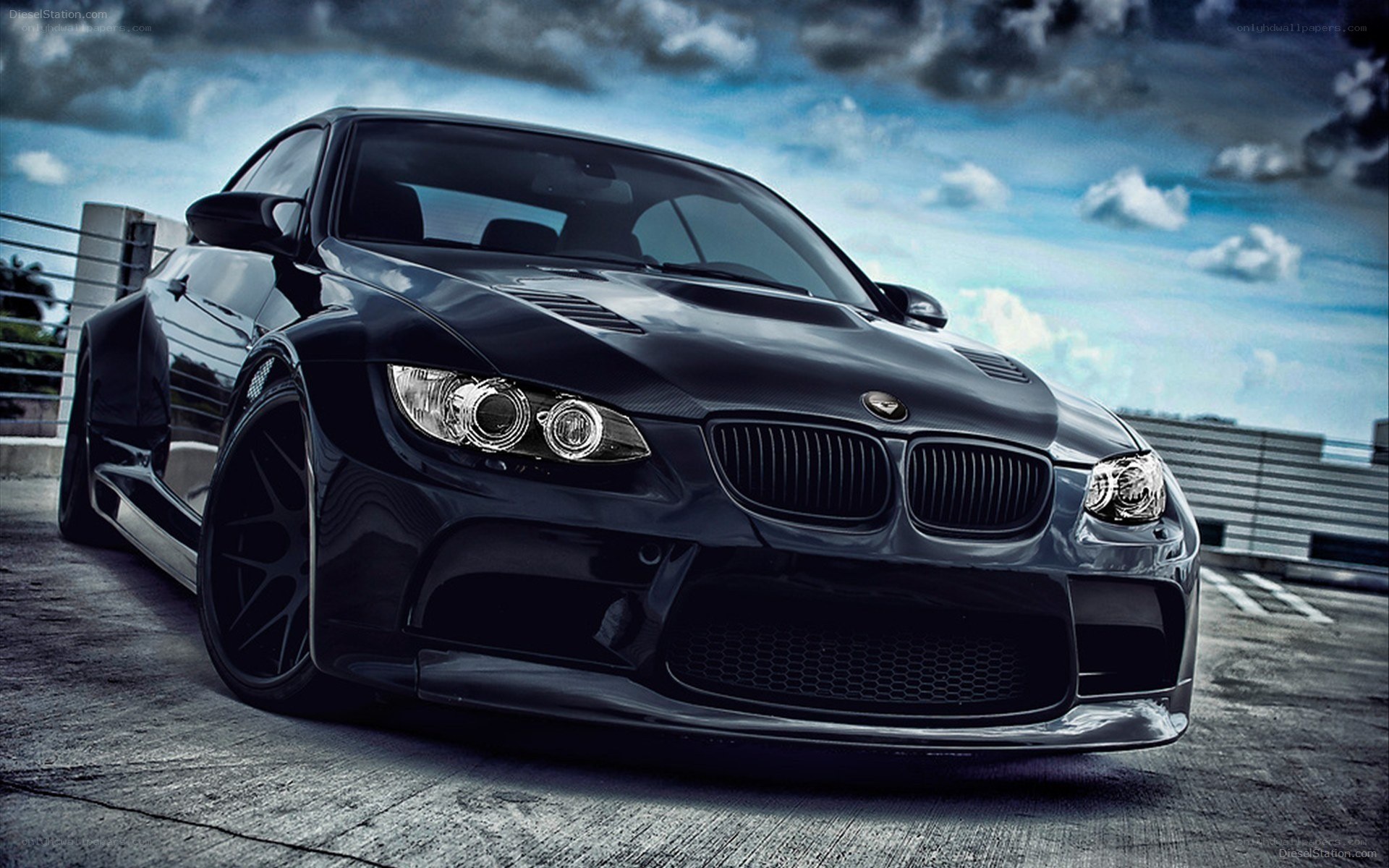 black bmw m3 on a rooftop