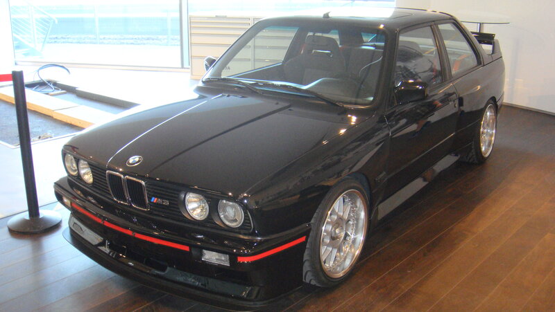 Black BMW M3 on display
