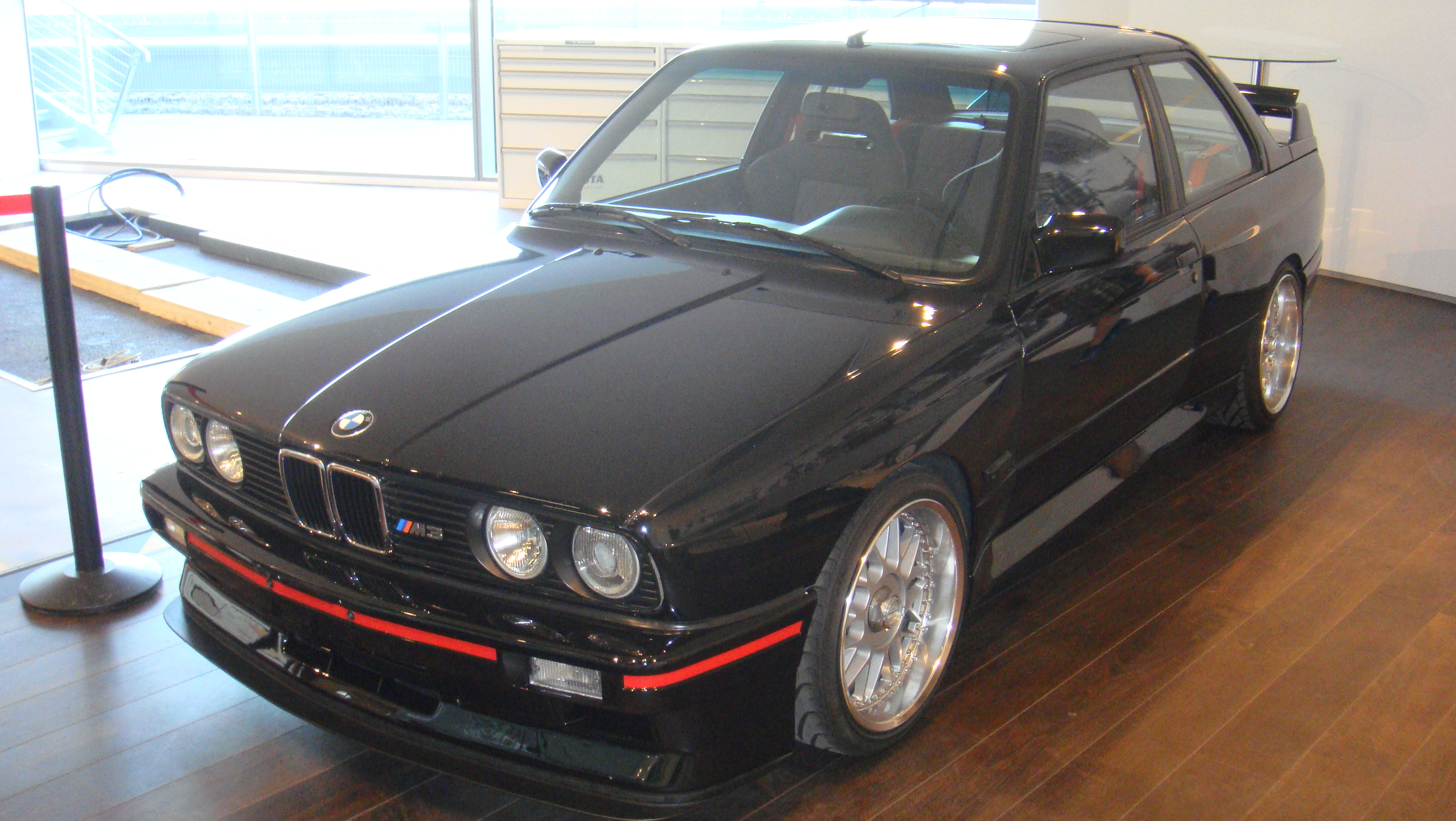 Black BMW M3 on display