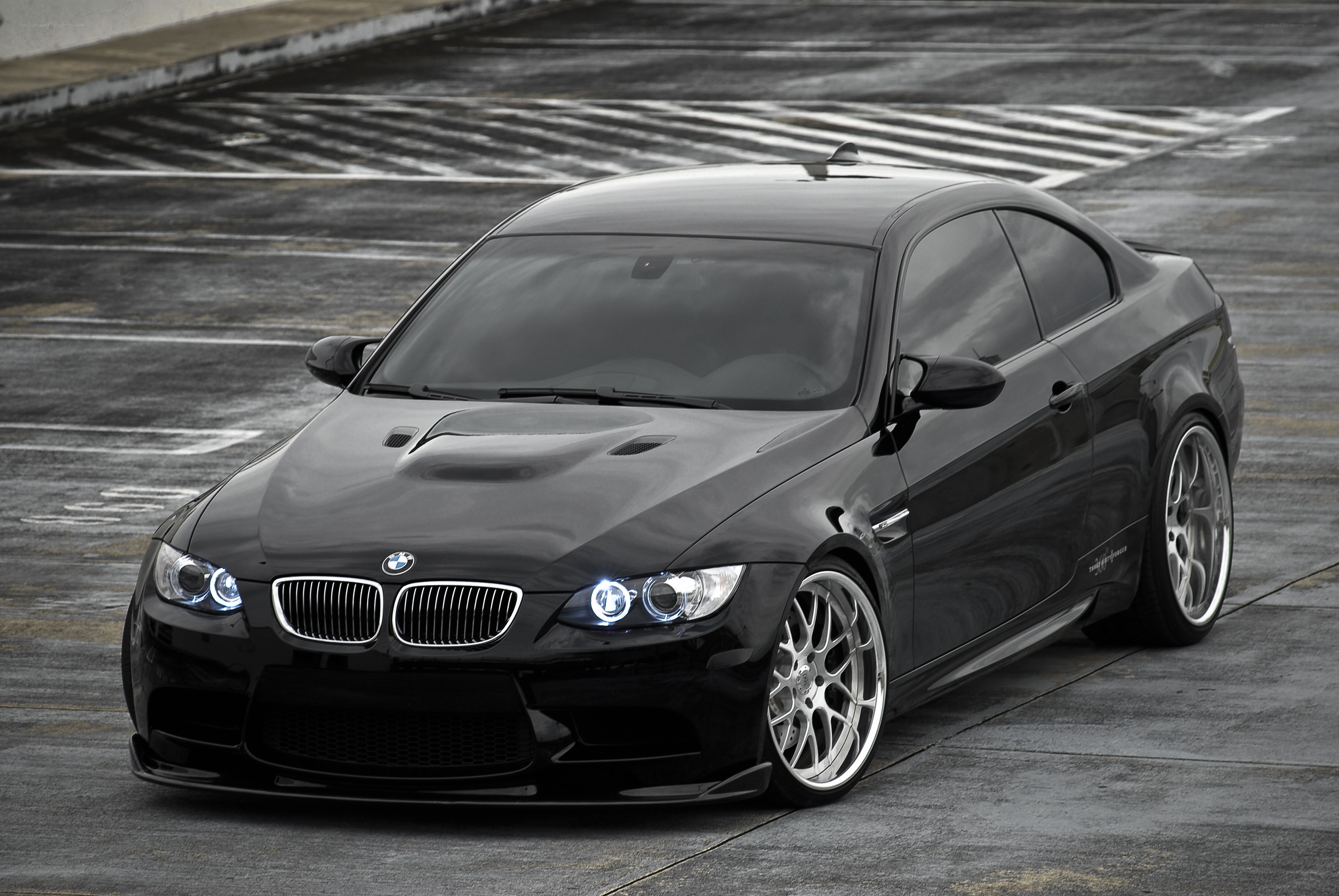 Black BMW M3 on racetrack