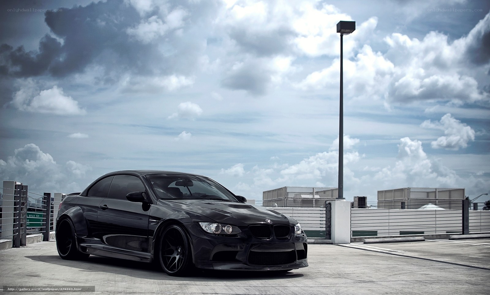 Black BMW M3 on rooftop
