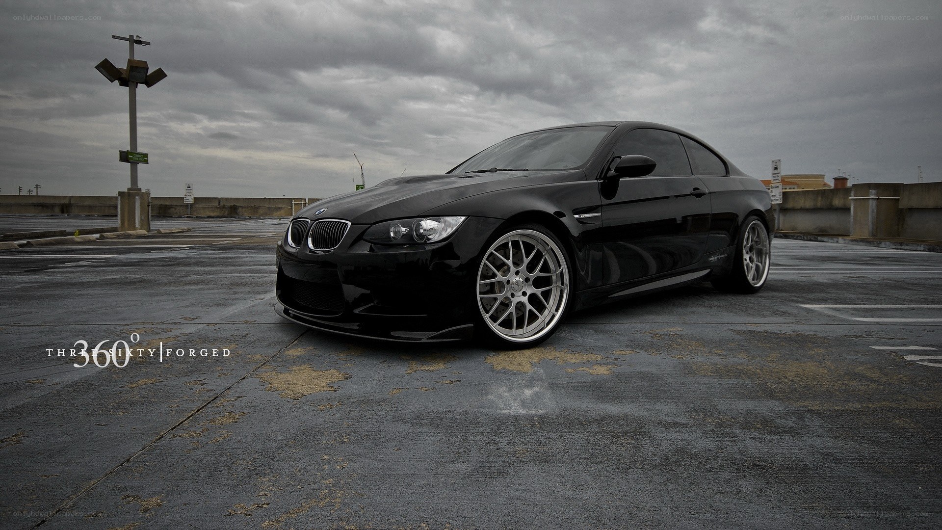 Black BMW M3 on rooftop