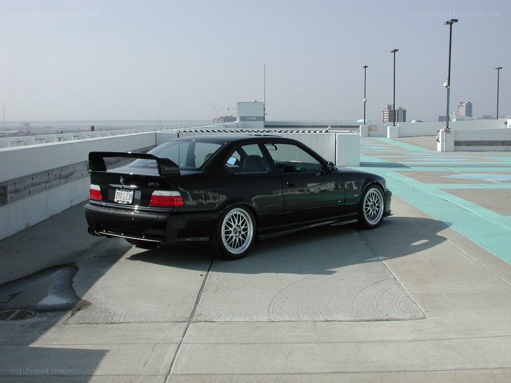 black bmw m3 on rooftop
