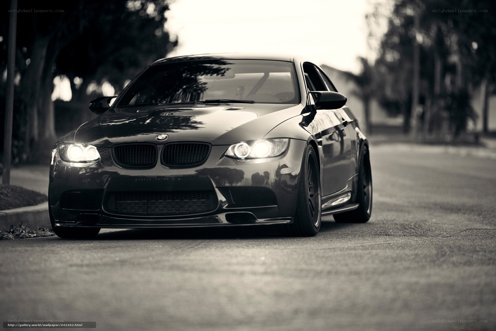 black bmw m3 on street