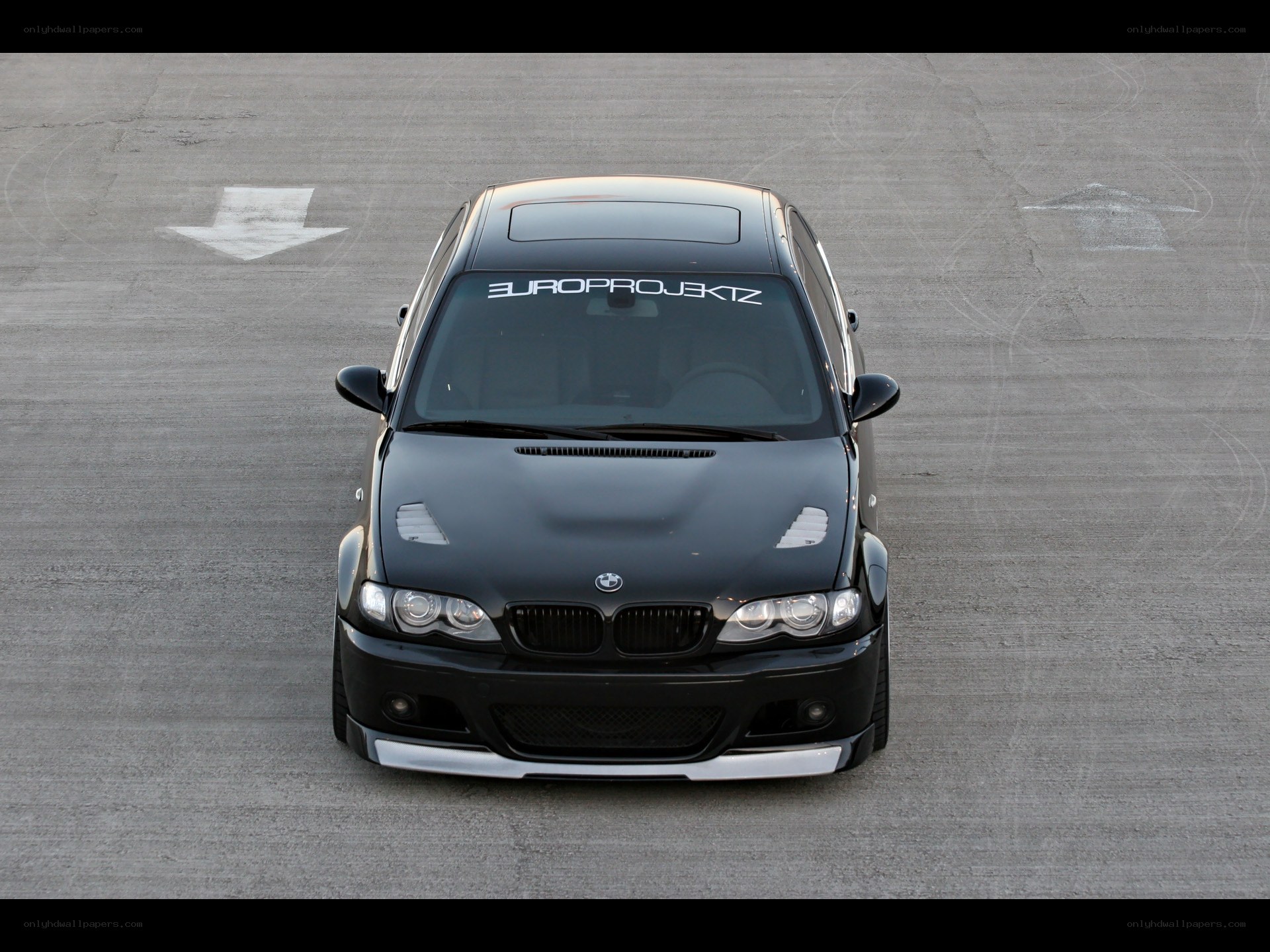 Black BMW M3 on track