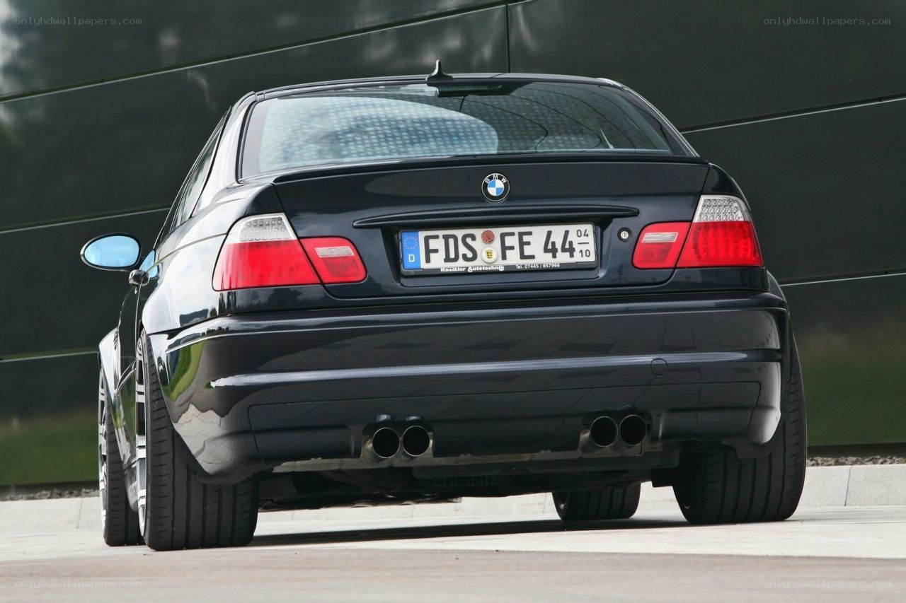 black bmw m3 rear view