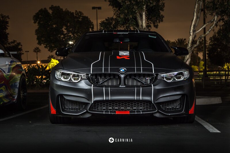 Black BMW M4 Car — Dramatic, Night