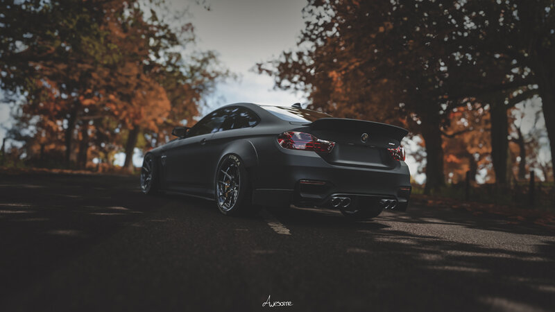 Black BMW M4 Coupe — Dramatic, Autumn