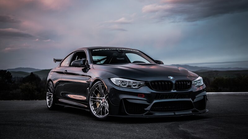 Black BMW M4 Coupe — Dramatic, Sunset