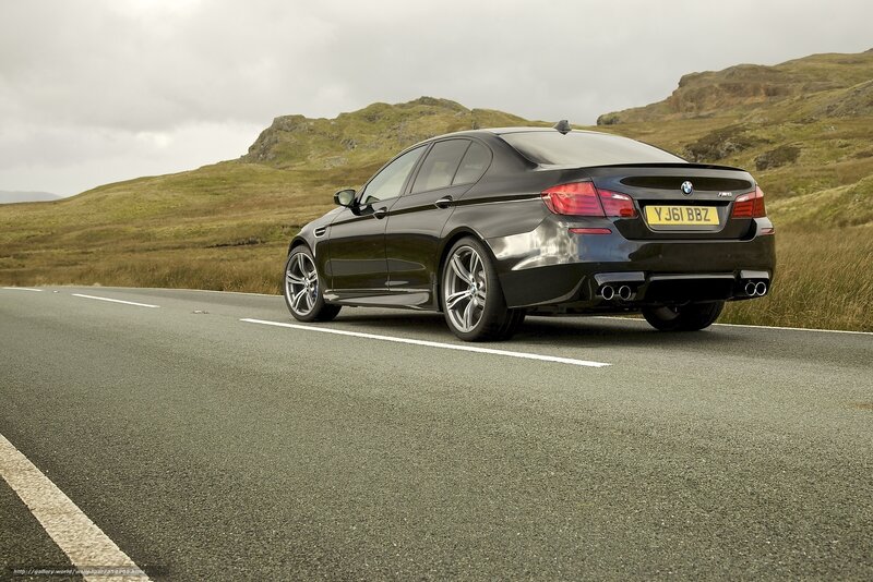 Black BMW M5 on a country road
