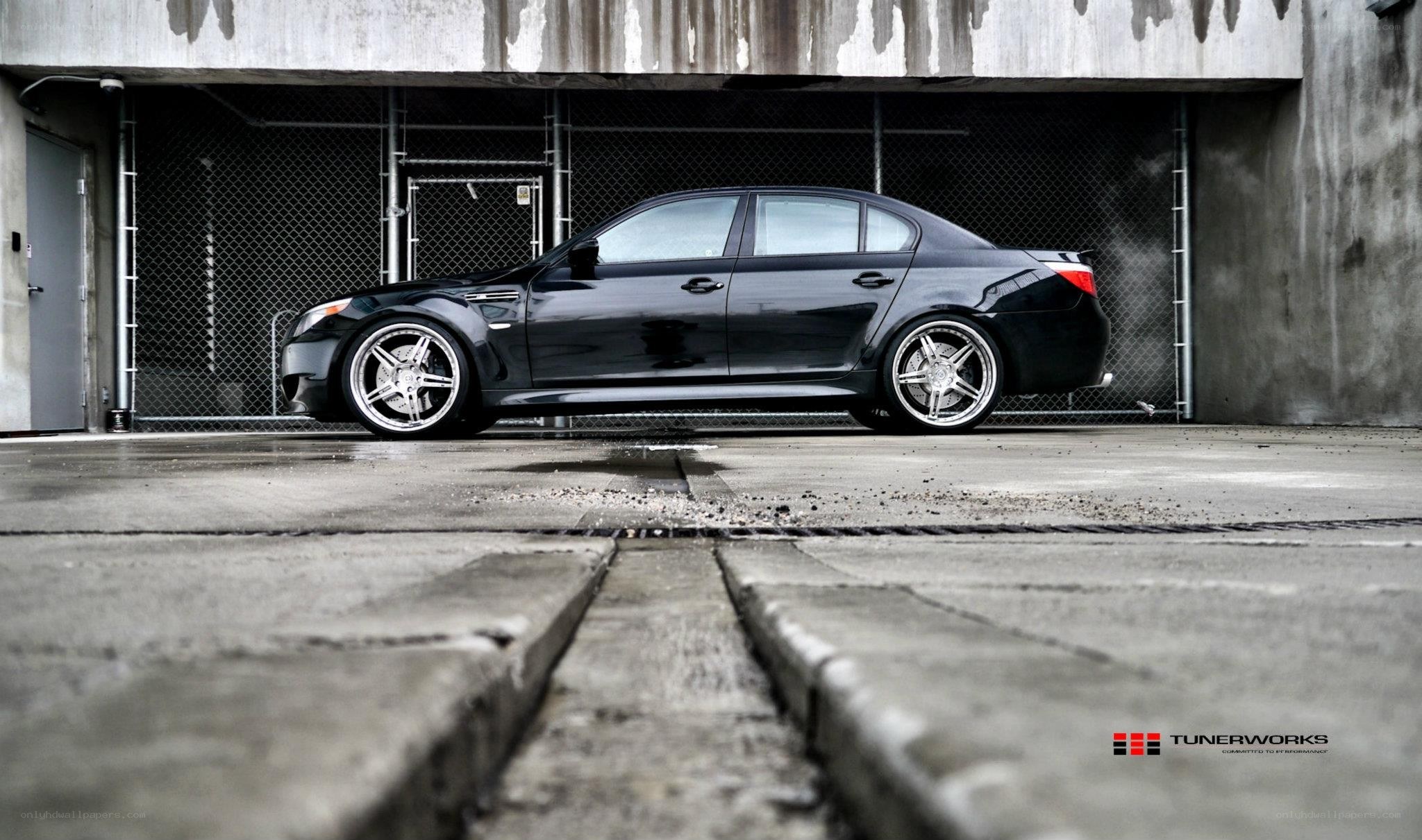 black bmw m5 on custom wheels