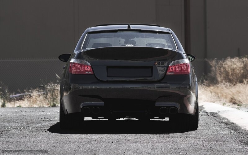 black bmw m5 rear view