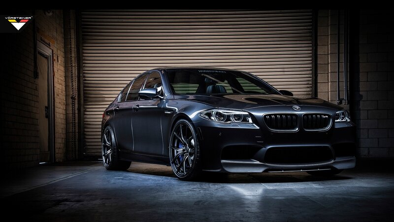 Black BMW M5 Sedan — Dramatic, Night
