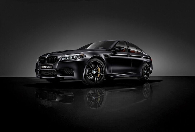 Black BMW M5 Sedan — Dramatic, Photograph